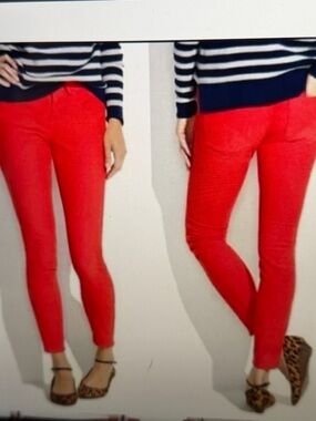 Madewell Skinny Ankle Coral Pants Sz4
